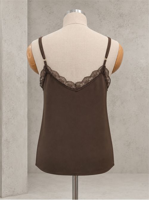 top spallino scollo pizzo SUSY MIX | K1701ECIOCCOLATO